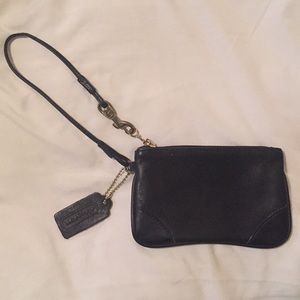 Black Leather Coach Wristlet